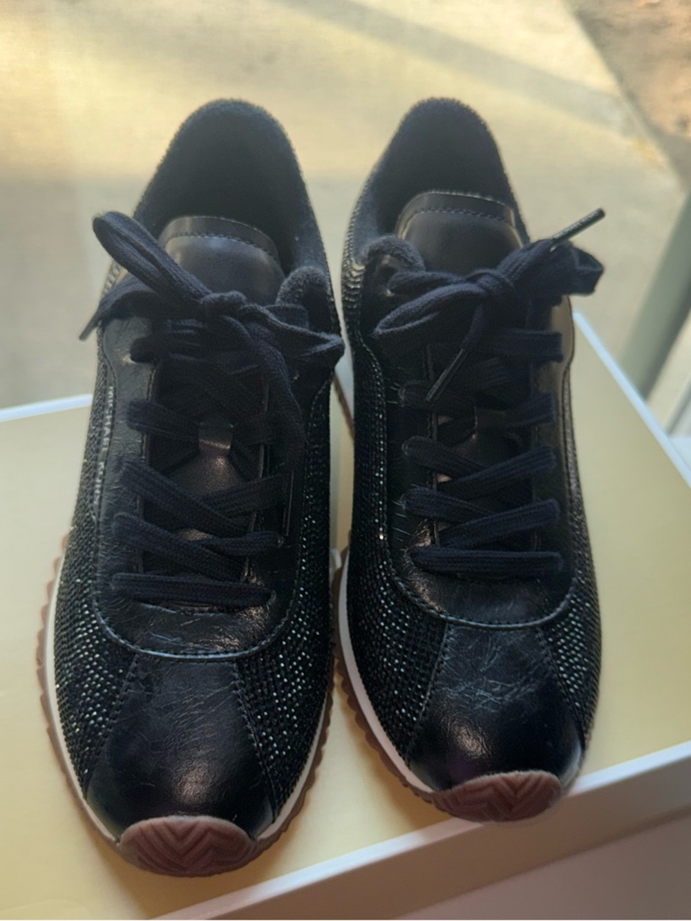 Michael Kors Rhodes Black Crystal-Embellished Lace-Up trainer Sneaker 7 - Picture 6 of 11